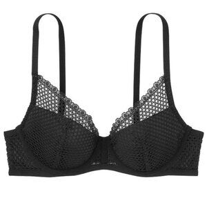 VS Luxe Lingerie Fishnet Lace Push-up Bra Sz 36DDD